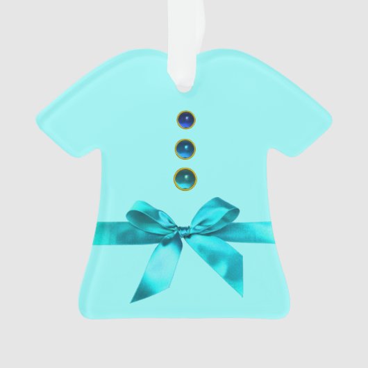 BOY BABY SHOWER Blue Ribbon Tshirt Ornament (Vorderseite)