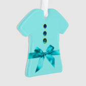 BOY BABY SHOWER Blue Ribbon Tshirt Ornament (Vorderseite)