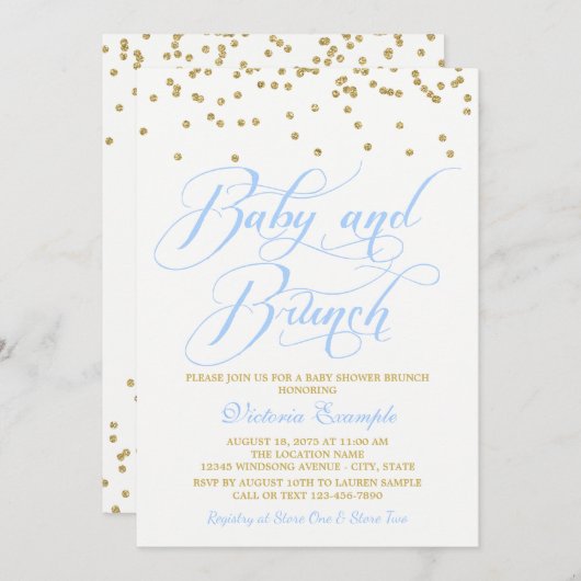 Boy Baby Shower Brunch Einladungen (Vorne/Hinten)