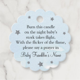 Boy Baby Shower Candle Favor Tags Geschenkanhänger