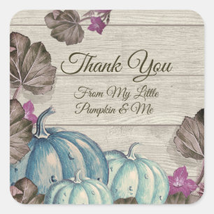 Boy Baby Shower Danke Blue Pumpkin Quadratischer Aufkleber