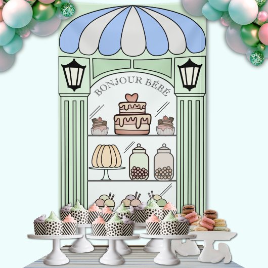 Boy Baby Shower Dessert Tisch Hintergrund Banner