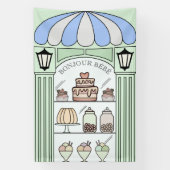 Boy Baby Shower Dessert Tisch Hintergrund Banner (Vertikal)