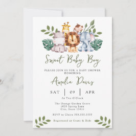 Boy Baby Shower Einladung Template Safari Jungle