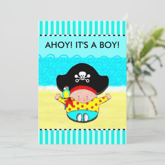 BOY BABY SHOWER-EINLADUNGEN EINLADUNG (Stehend Vorderseite)