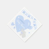 Boy Baby Shower Elephant Balloon Paper Napkin Serviette (Ecke)