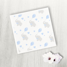 Boy Baby Shower Elephant Balloons Papier Napkin