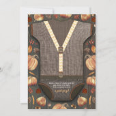 Boy Baby Shower Fall Pumpkin Rustic Burlap Wood Einladung (Rückseite)