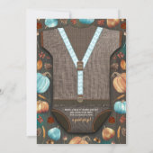 Boy Baby Shower Fall Pumpkin Rustic Burlap Wood Einladung (Rückseite)