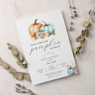 Boy Baby Shower Fall Pumpkin Rustic Einladung