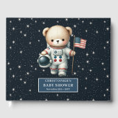 Boy Baby Shower Gästebuch Custom Teddy Bear (Vorderseite)