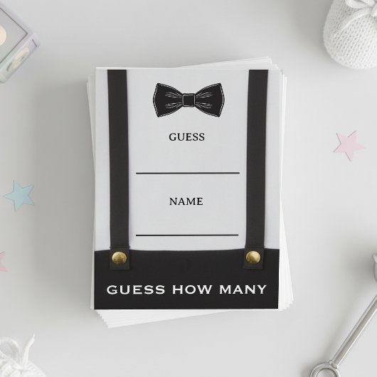 Boy Baby Shower Gentleman Guess How Many Game Begleitkarte
