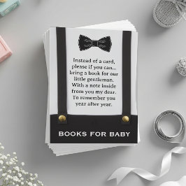 Boy Baby Shower Gentleman Suspenders Book Request Begleitkarte