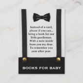 Boy Baby Shower Gentleman Suspenders Book Request Begleitkarte (Vorderseite)