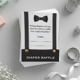 Boy Baby Shower Gentleman Suspenders Diaper Raffle Begleitkarte