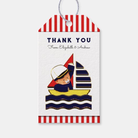 Boy Baby Shower Geschenkanhänger (Vorderseite)