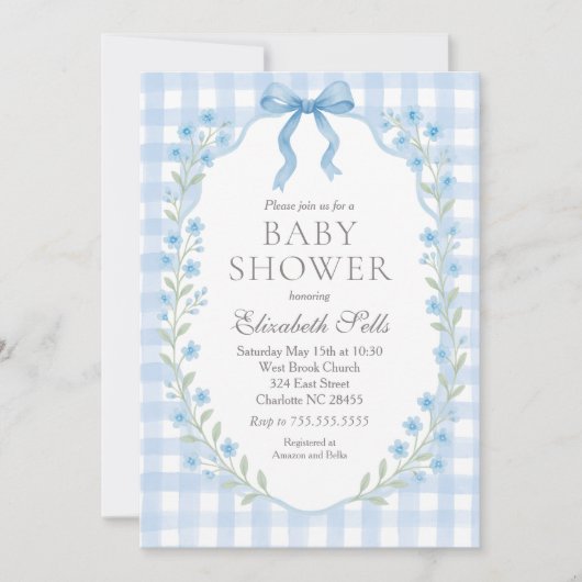 Boy Baby Shower Invitation, Boy baby shower Einladung (Vorderseite)