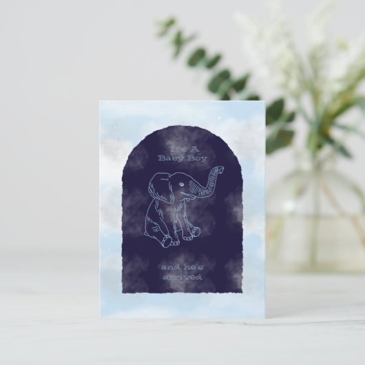 Boy Baby Shower Invitation Postkarte (Stehend Vorderseite)