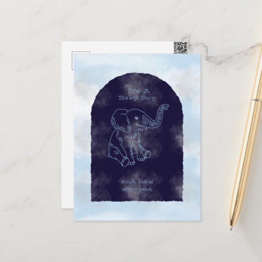 Boy Baby Shower Invitation Postkarte (Vorderseite/Rückseite Beispiel)