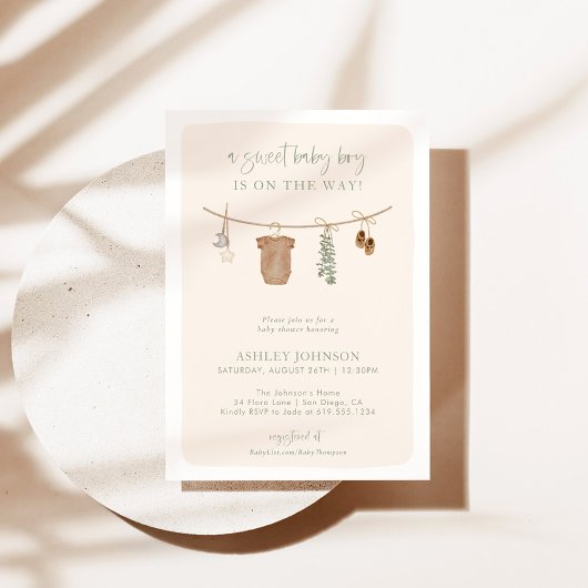 Boy Baby Shower Invite | Boho Baby Shower Boy Einladung