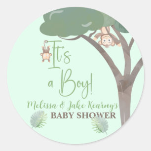 BOY BABY SHOWER, MONKEY BABY SHOWER Aufkleber