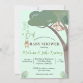 BOY BABY SHOWER, MONKEY BABY SHOWER EINLADUNG (Vorderseite)