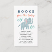 Boy Baby Shower Safari Elephant Books For Baby Begleitkarte (Vorderseite)