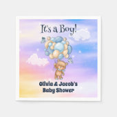 Boy Baby Shower Teddy Bear Serviette (Vorderseite)
