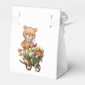 Boy BABY SHOWER Teddy Rustic Floral Blue Gevor Box Geschenkschachtel (Rückseite)