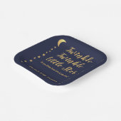Boy Baby Shower Twinkle Little Star Navy Blue Gold Pappteller (Gewinkelt)