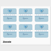 Boy Baby Shower Vielen Dank BLUE Polka Dots Quadratischer Aufkleber (Blatt)