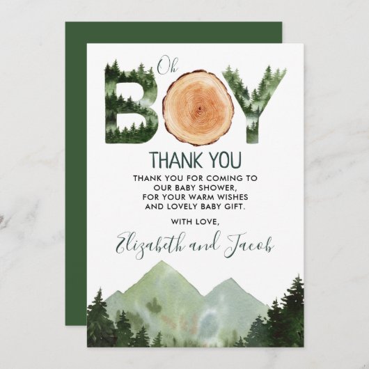 Boy Baby Shower Vielen Dank Dankeskarte (Vorne/Hinten)