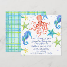 Boy Baby Showstrand Starfish Octopus Seepferd