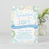 Boy Baby Sprinkle Einladung Donut Baby Sprinkle (Stehend Vorderseite)