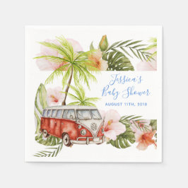 Boy Baby Surfboard Tropical Beach Dusche Napkins Serviette