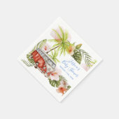 Boy Baby Surfboard Tropical Beach Dusche Napkins Serviette (Ecke)