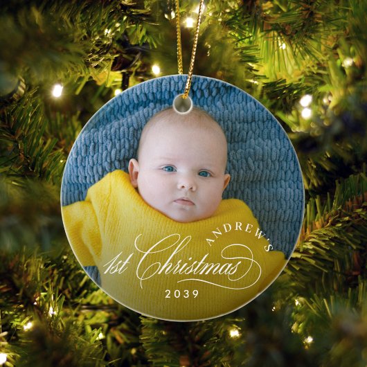 Boy Baby's 1. Weihnachten Elegantes Foto Keramik Ornament