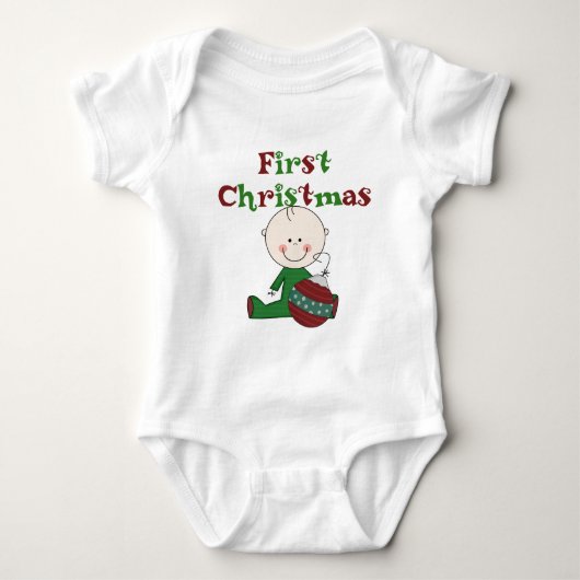 Boy Baby's First Christmas Bodysuit Baby Strampler (Vorderseite)