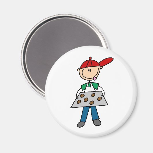 Boy Baking Cookies Magnet (Vorderseite/Rückseite)