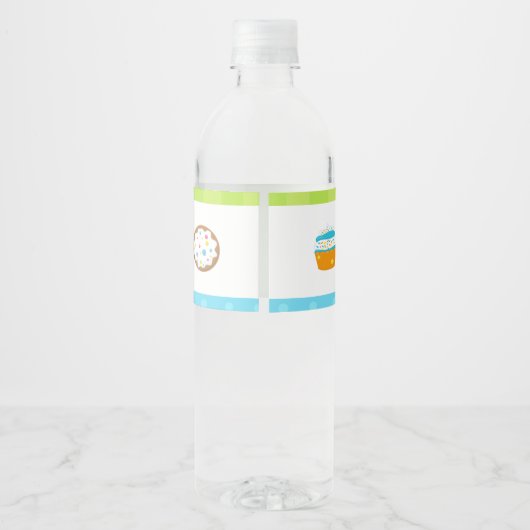 Boy Baking Geburtstagsparty Wasserflaschenetikett (Rückseite)