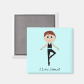 Boy Ballet Dancer: Ich tanze Liebe Magnet (Vorderseite/Rückseite)
