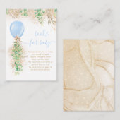 Boy Balloon Eucalyptus Gold Glitzer Book for Baby Begleitkarte (Vorne/Hinten)