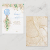 Boy Balloon Eucalyptus Gold Glitzer Diaper Raffle Begleitkarte (Vorne/Hinten)