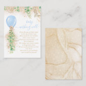 Boy Balloon Greenerenerity Wishing Well Well Baby Begleitkarte (Vorne/Hinten)