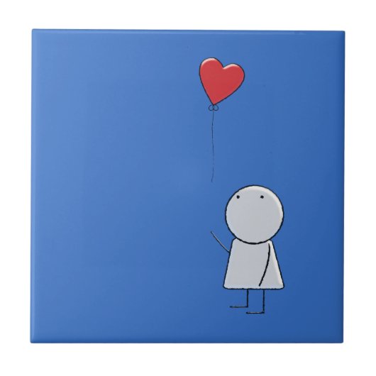 Boy & Balloon Keramik Tile Fliese (Vorderseite)