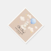 Boy Balloon Niedlich Brown Bunny Baby Dusche Serviette (Ecke)