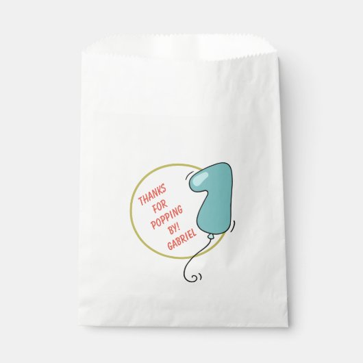 Boy Balloon zum ersten Geburtstag Geschenktütchen (Vorderseite)