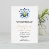 Boy Baptisations Invitations Blue Wappen Folieneinladung (Stehend vorne)