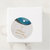 Boy Baptism Blue Geode White Marble Gold Cross Geschenkanhänger (Beispiel)