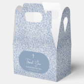 Boy Baptism Blue & White Floral Pattern Thank You Geschenkschachtel (Geöffnet)